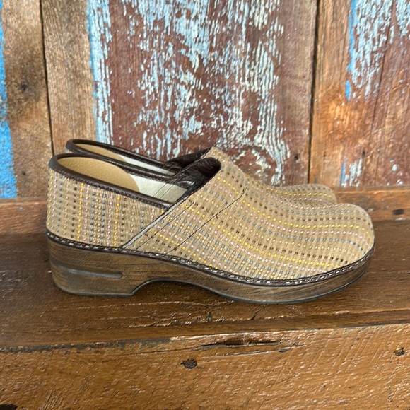 Dansko Tan Cloth Clogs - Picture 4 of 14